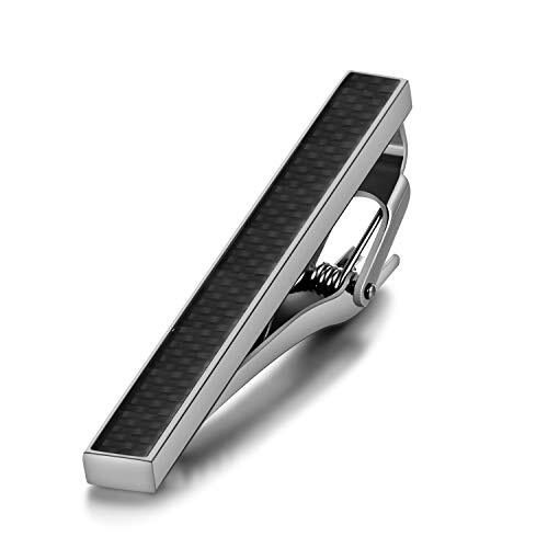 Men’s Tie Bar Clip 2.38″ Inches Handmade Brass Metal Clasps Regular Gun Black