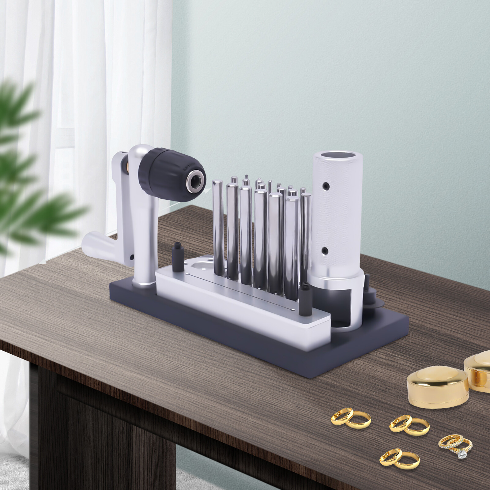 Jump Ring Maker W/ Cutter & 20 Mandrels Sizes Jewelry Tool Wire Drawing Machine