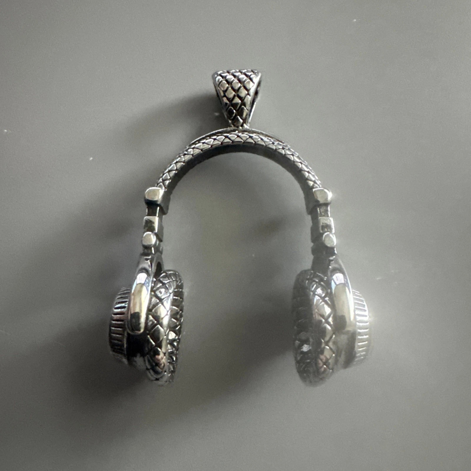 Headphones D.J. Stainless Steel Pendant 24 Inch Chain Necklace Men’s Vintage