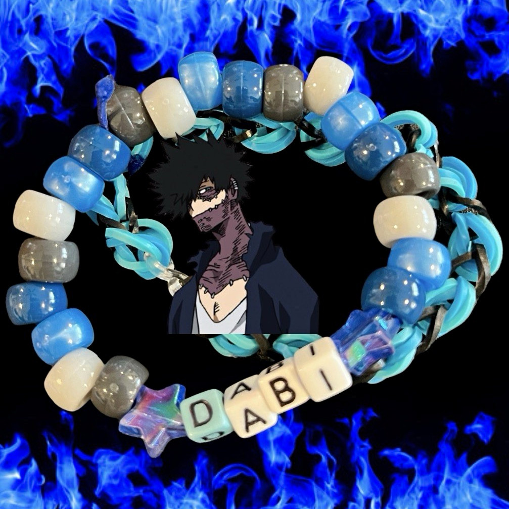 Anime DABI Letter Bead Charm Beaded Bracelet Handmade Two Bracelet Set