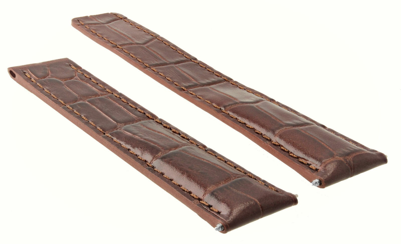 18mm x 16mm Brown Leather Replacement Strap No Clasp For Cartier Tank Solo XL