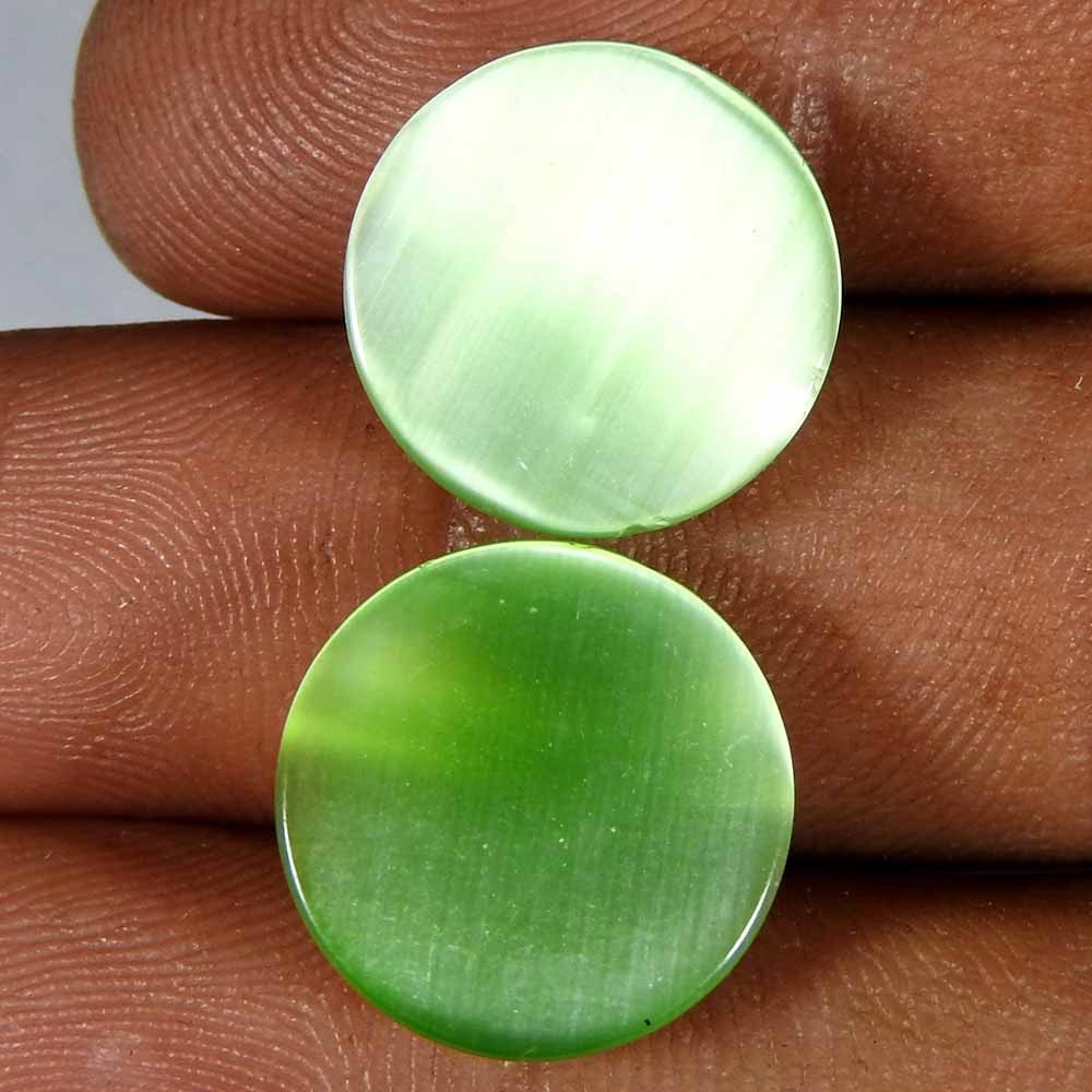 16.20Cts100%Natural Beautiful Cat Eye round Pair Cabochon Loose Gemstone
