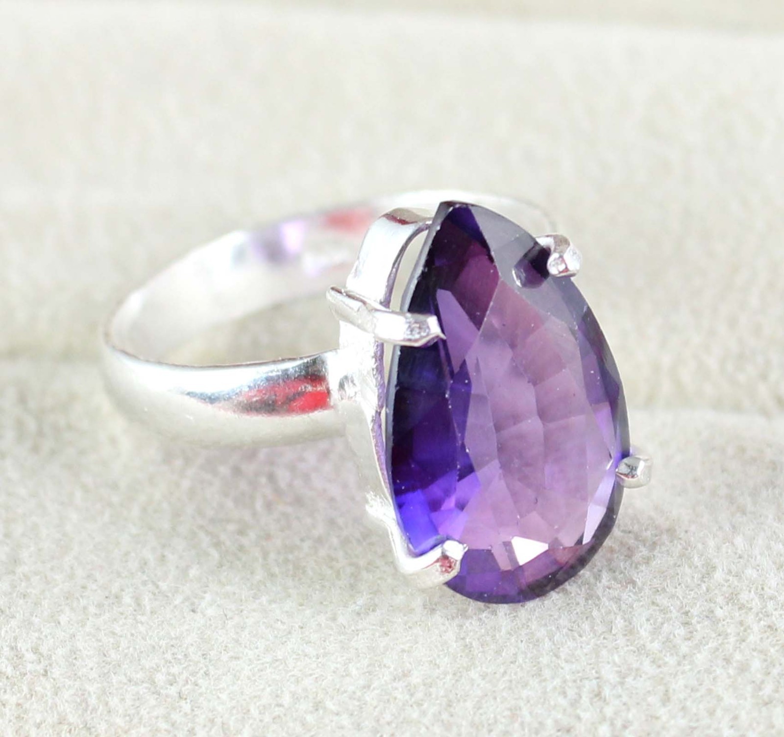 AGI Certified 8.40 Ct Natural Pear Boysenberry Sapphire Gemstone Ring SEE VDO
