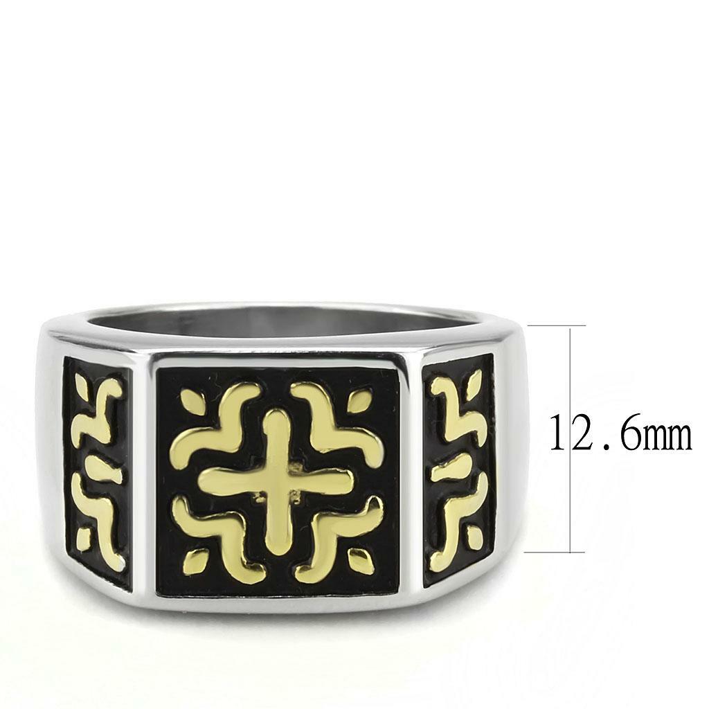 TK3622 – Two-Tone IP Gold (Ion Plating) Stainless Steel Ring with No Stone