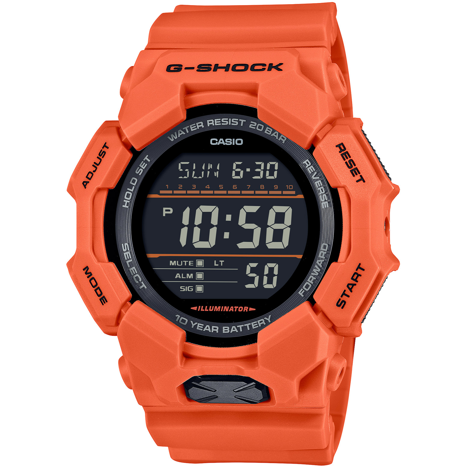 CASIO G-SHOCK GD-010-4JF Big Case 10 Year Battery Digital Watch Orange 51.9mm