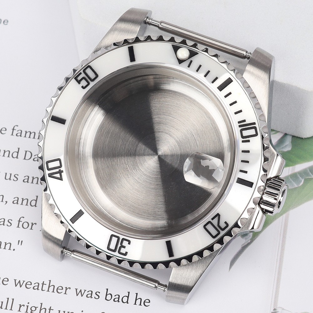 Sapphire Stainless Brushed 40mm Oyster Watch Case Solid Back For Seiko NH35 NH36