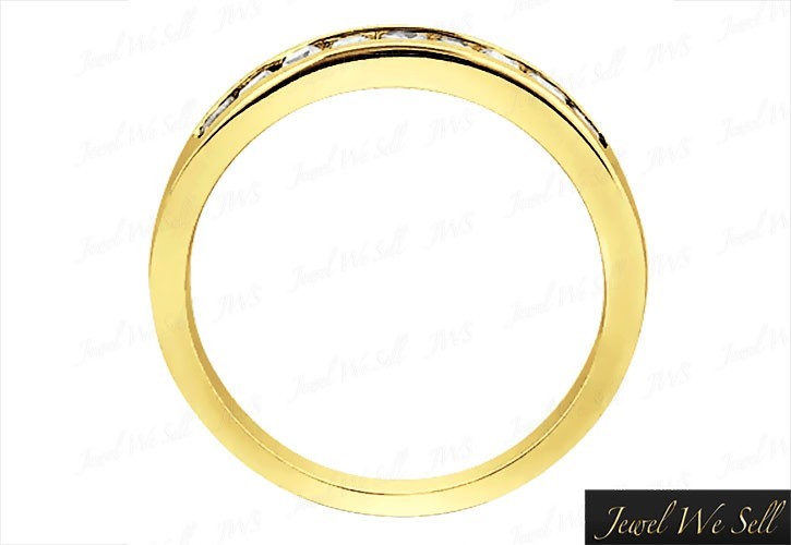 Genuine 0.27ct Diamond Wedding Band Ring 10k Yellow Gold Princess G-H I1 Channel