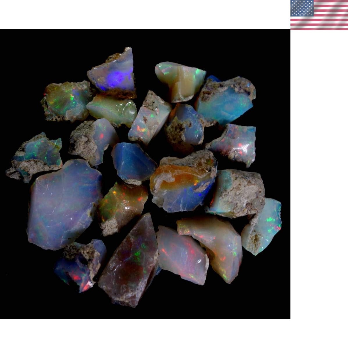 150.17cts 100% Natural Play of Color Ethiopian FIRE Opal Rough LOT Gemstone G…