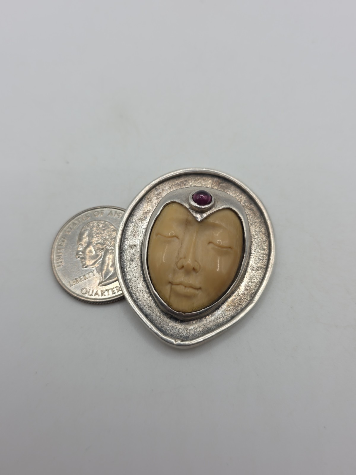 Sterling Silver 925 Sajen Moon God Amethyst Pendant 19.6g – Read