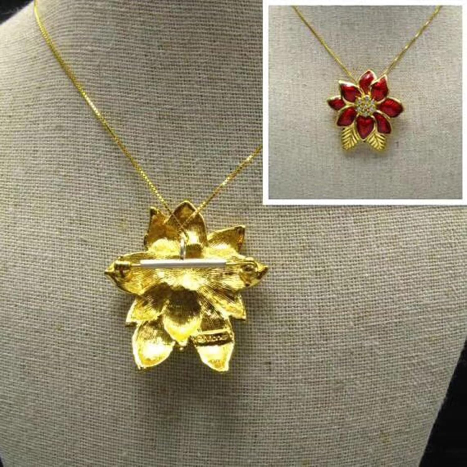 Convertible Necklace and Brooch Adapter Pin to Pendant Jewelry Accessory, Silver