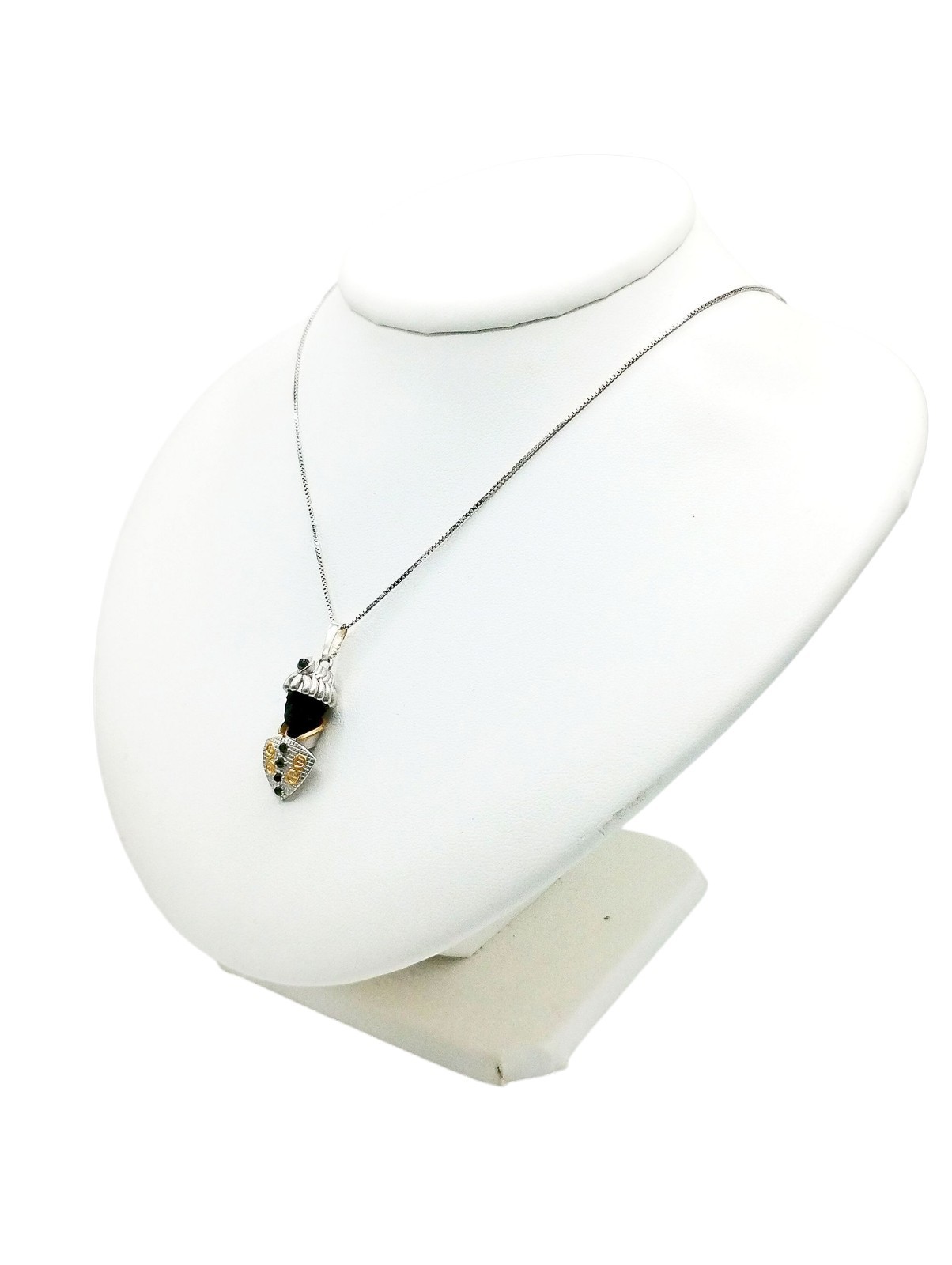 Moretto Venetian 925 Silver Handcrafted Necklace with Black Spinel