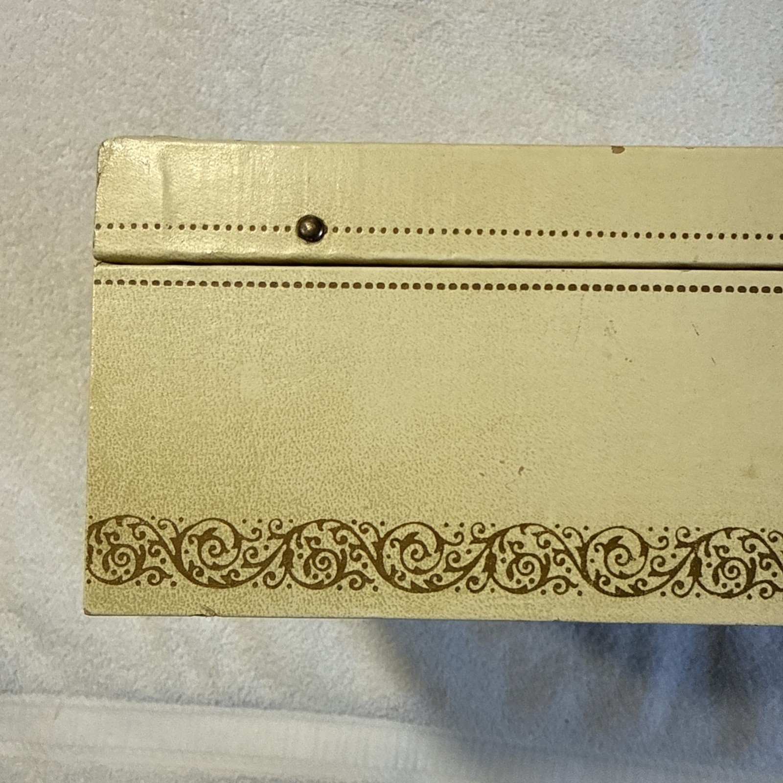 Mele Vintage White Cream Jewelry Box Two Tiers Accordion Style Pink Velvet