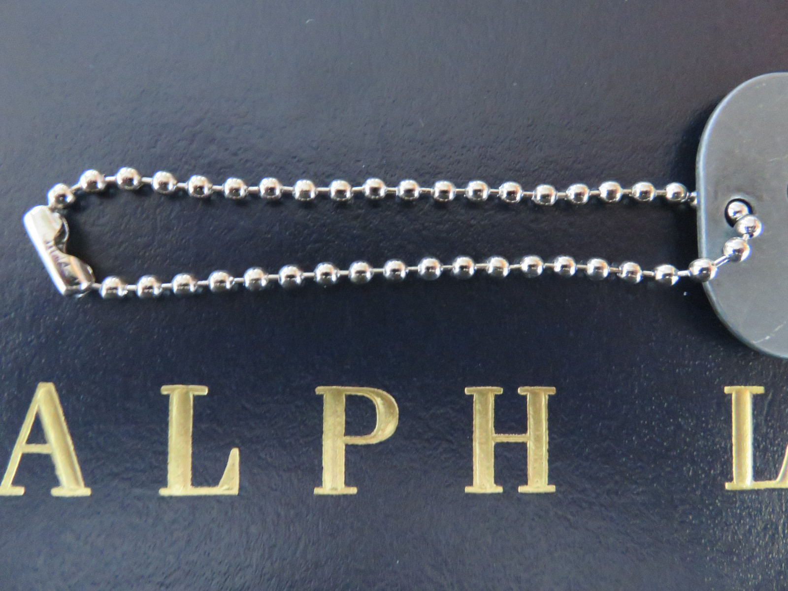 Polo RALPH LAUREN POLO RL New York Metal Gunmetal Dog Tag NEW