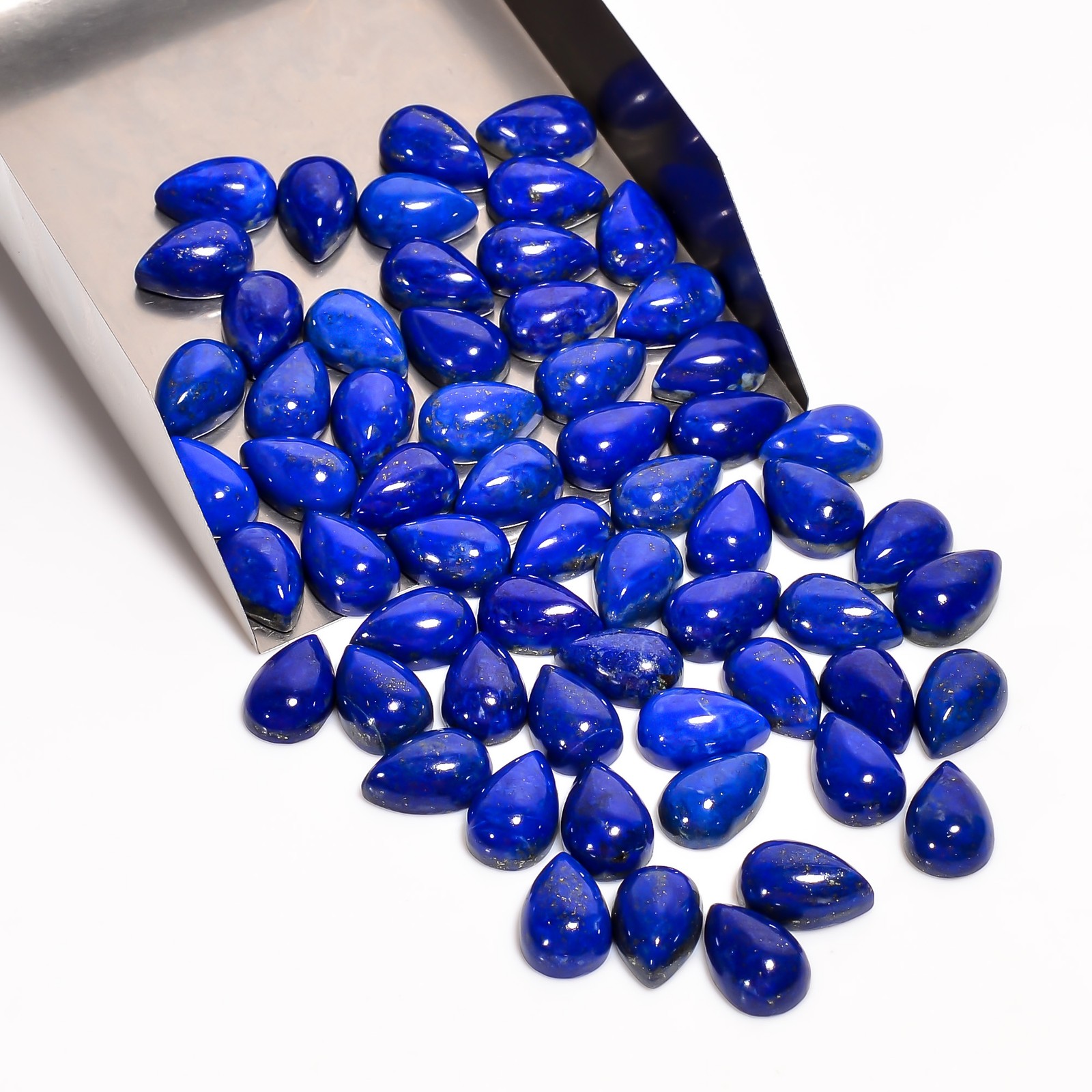 Natural Lapis Lazuli Pear Shape Cabochon Loose Gemstone Lot 20 Ct. 12X8 mm