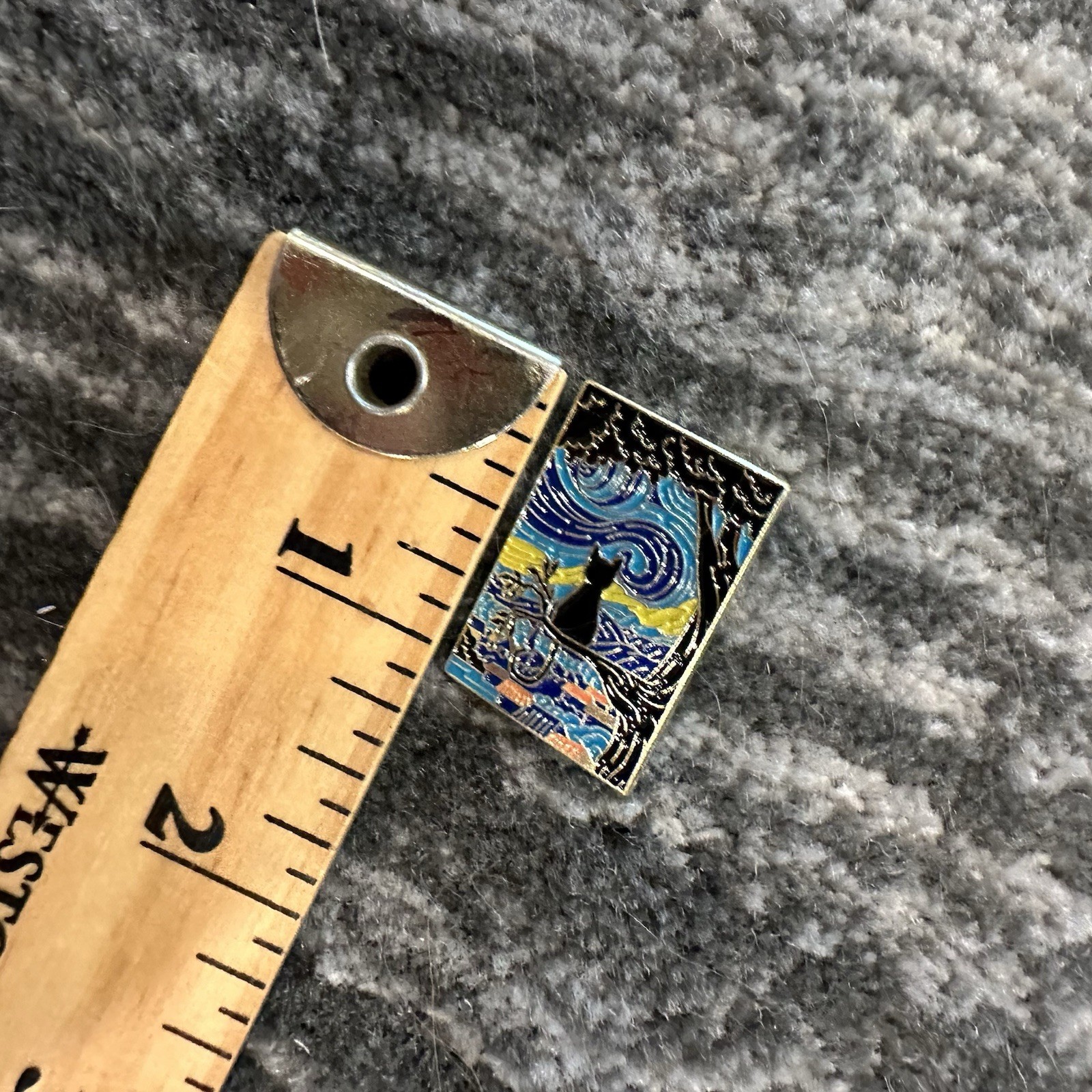 Cat Enamel Pin Starry Night With Black Cat In Tree Kitten Lapel Cat Lady Gift