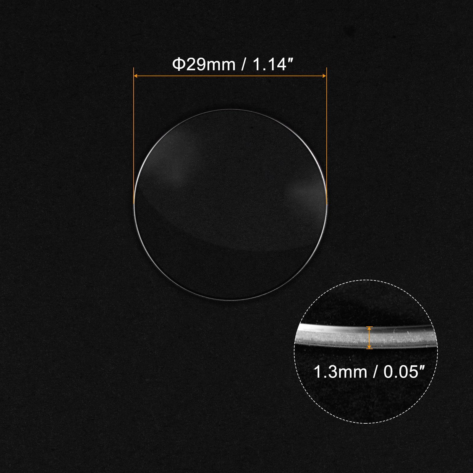 Watch Glass Sapphire Crystal Lens Single Dome 29mm Dia 1.3mm Thickness Clear,