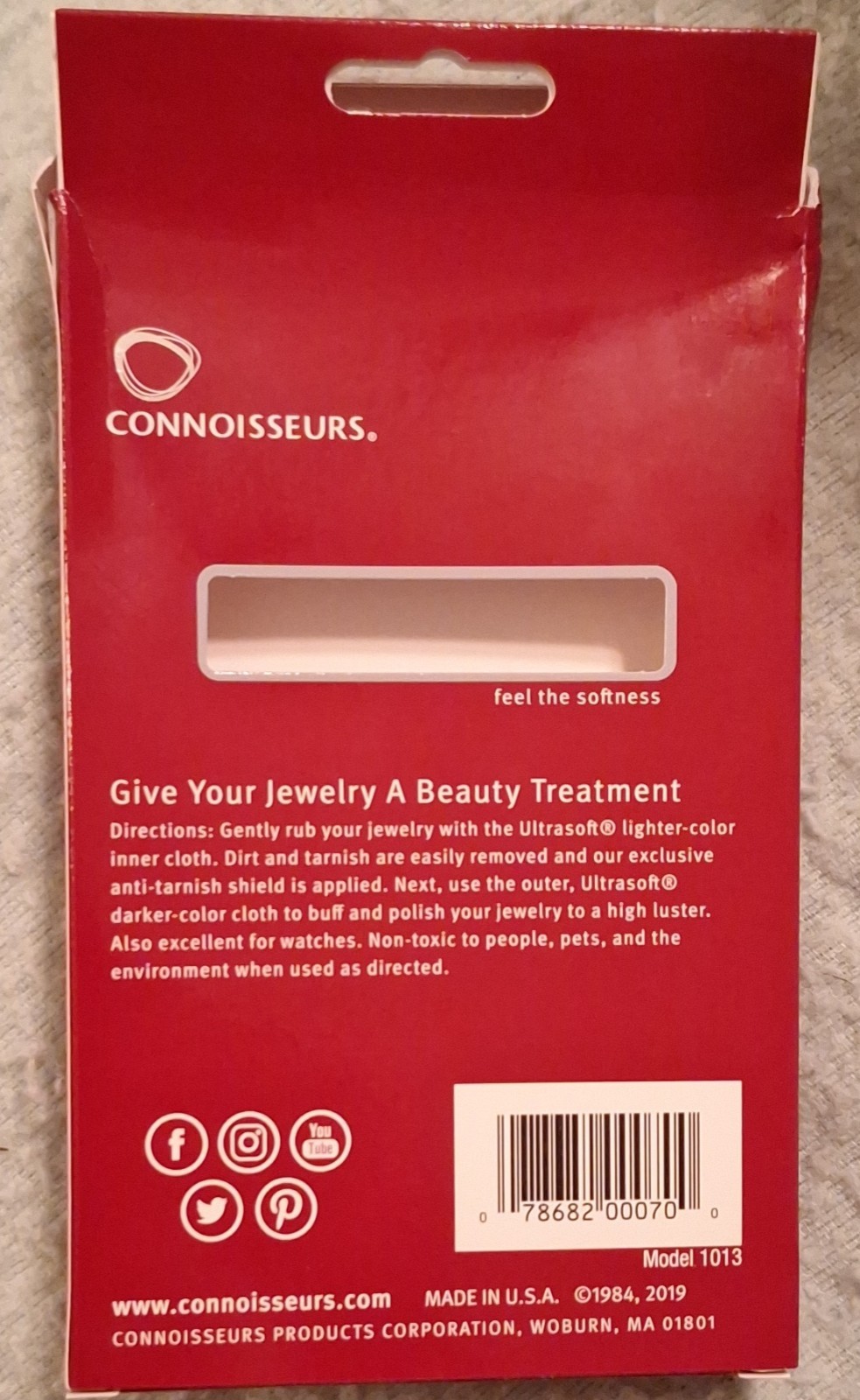 Connoisseurs Silver Jewelry Polishing Cloth 11x14in Anti-Tarnish Non-Toxic 1013
