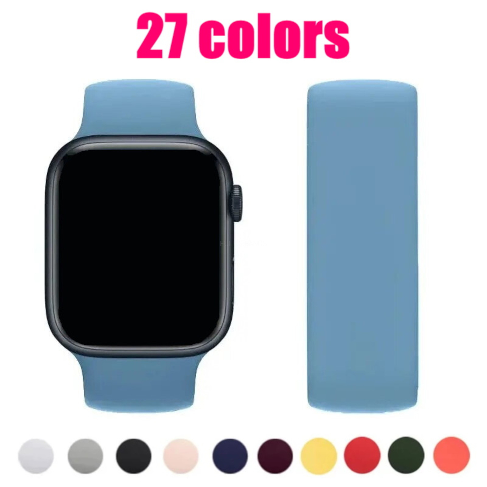 Soft Silicone Solo Loop Band For Apple iWatch 38mm 40mm 41mm 42mm 44mm 45mm 49mm