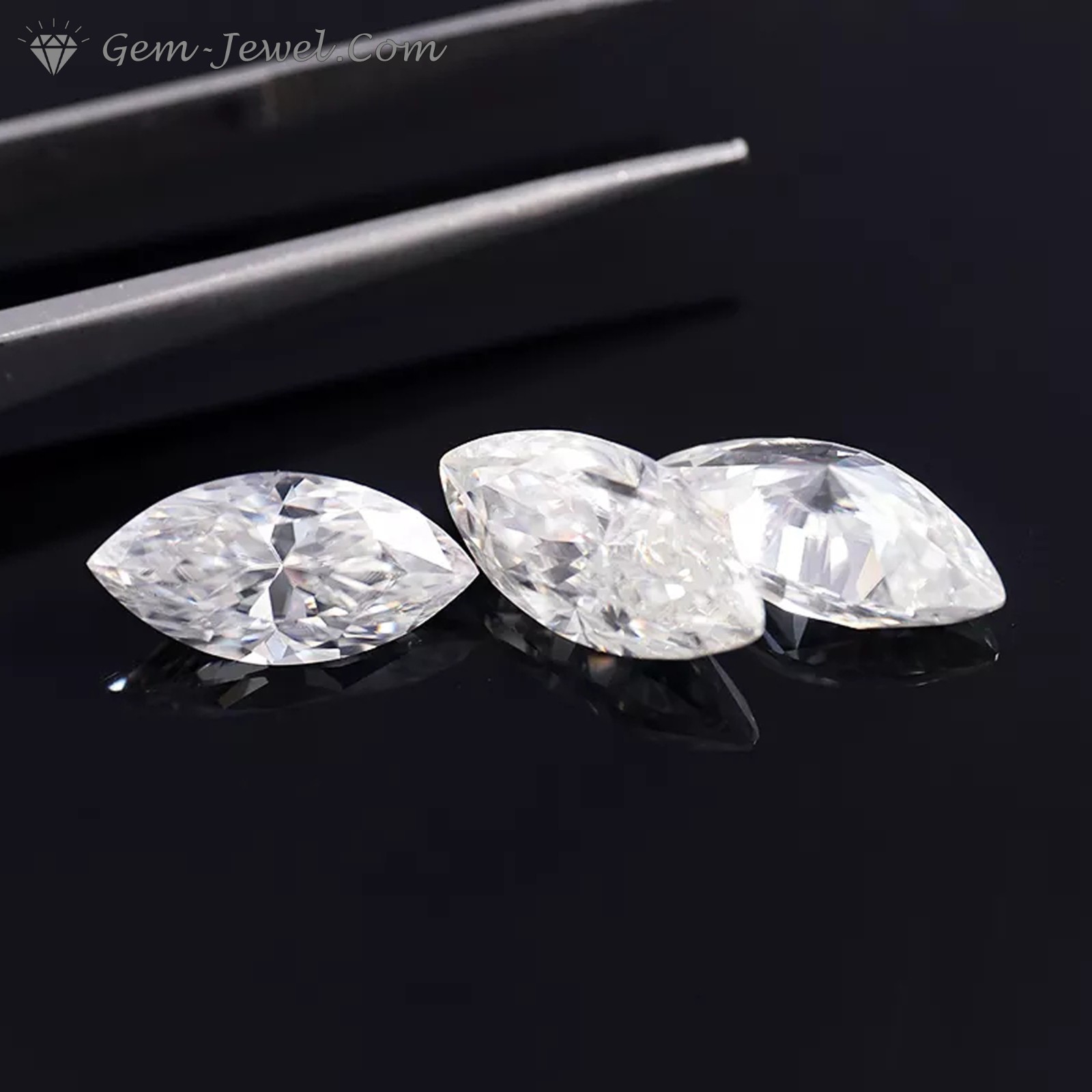 3×1.5 to 8×4 MM Colorless Marquise Cut Loose Moissanite, (0.04 to 0.47 Carat)