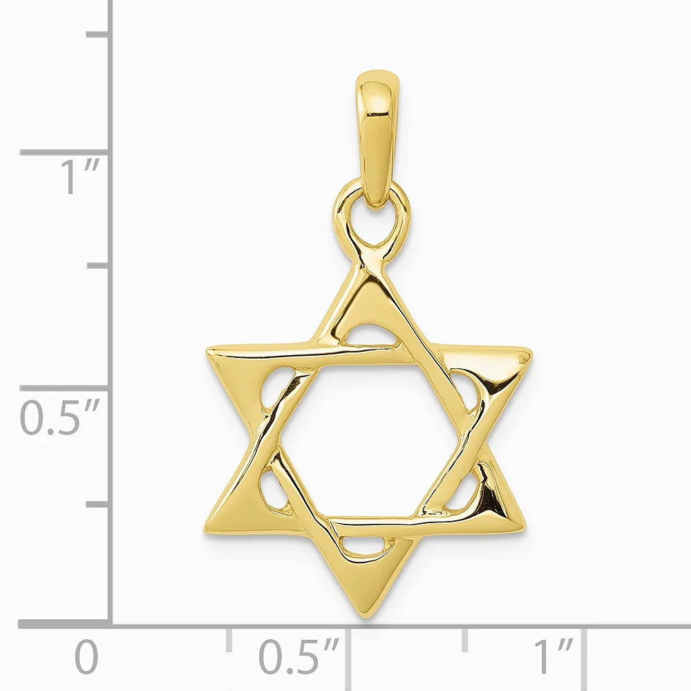 10K / 14K Yellow Gold Star Of David Pendant