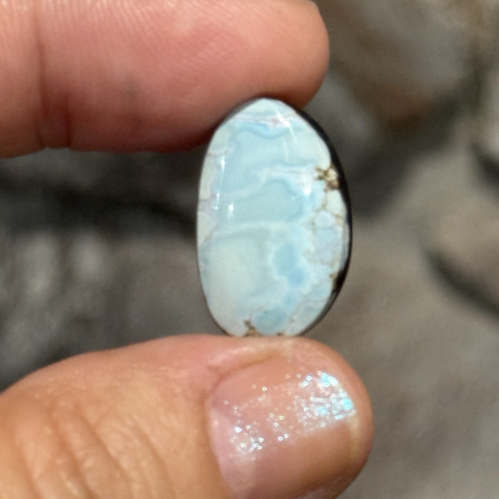 9.85ct 20.6x13x5mm Fine Powder Blue Gobi Turquoise Backed Cabochon Loose Gem