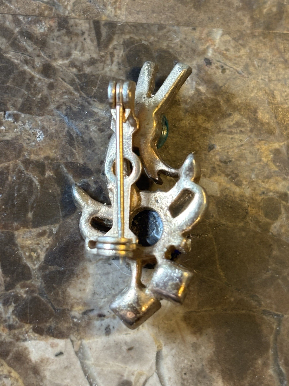 Alfred Philippe silver Tone Brooch Crown Trifari Duck Pin/ some diamonds missing