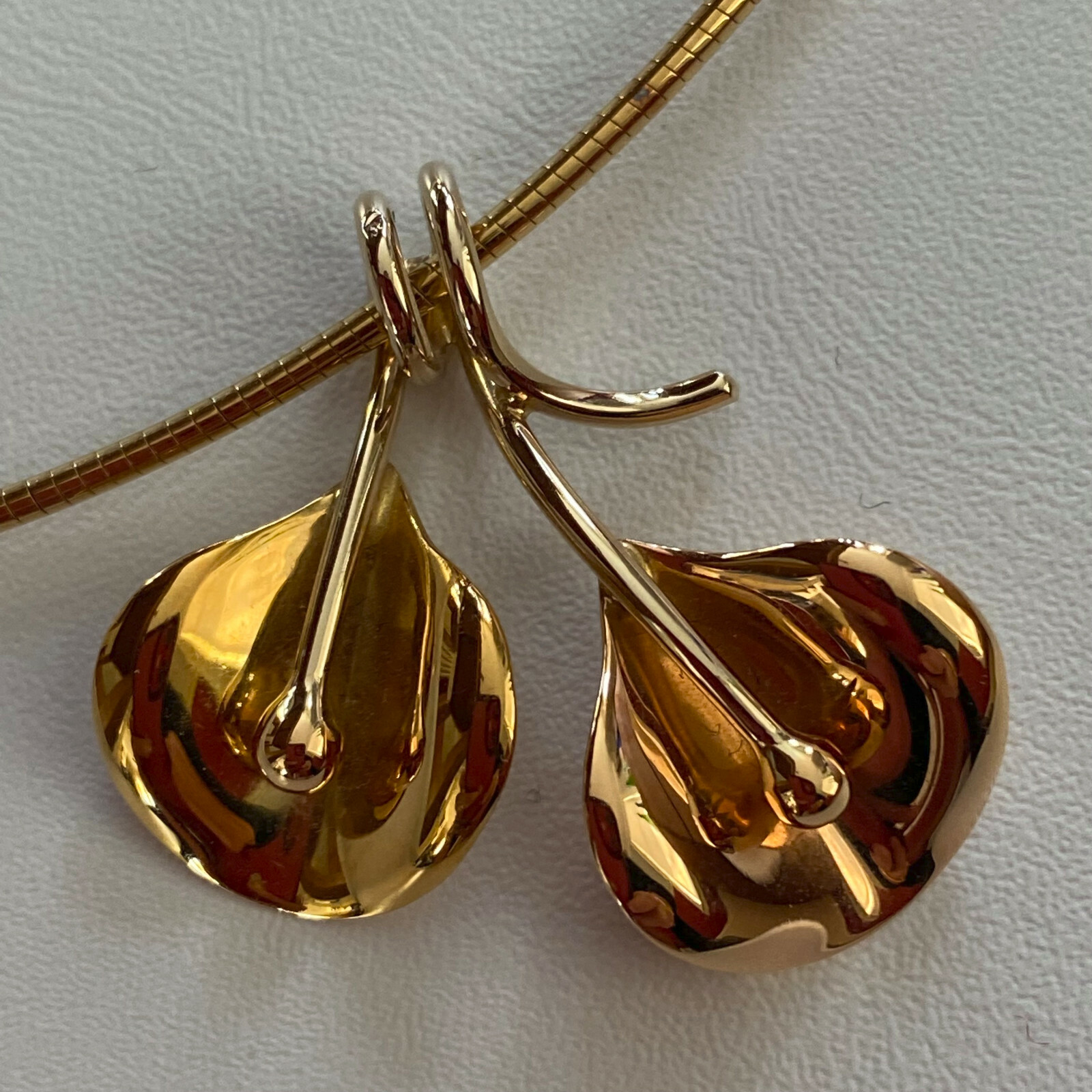 18K Rose & Yellow Gold Necklace 16 inch French – Collier Or 40 cm Vintage France