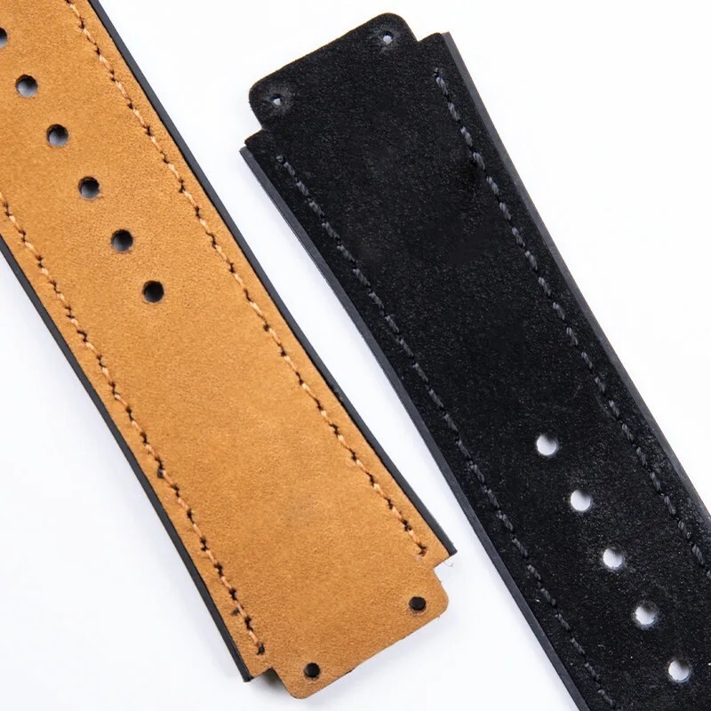 Leather Watch Strap for Hublot Big Bang 19-25mm Blue Black Grey Green Beige