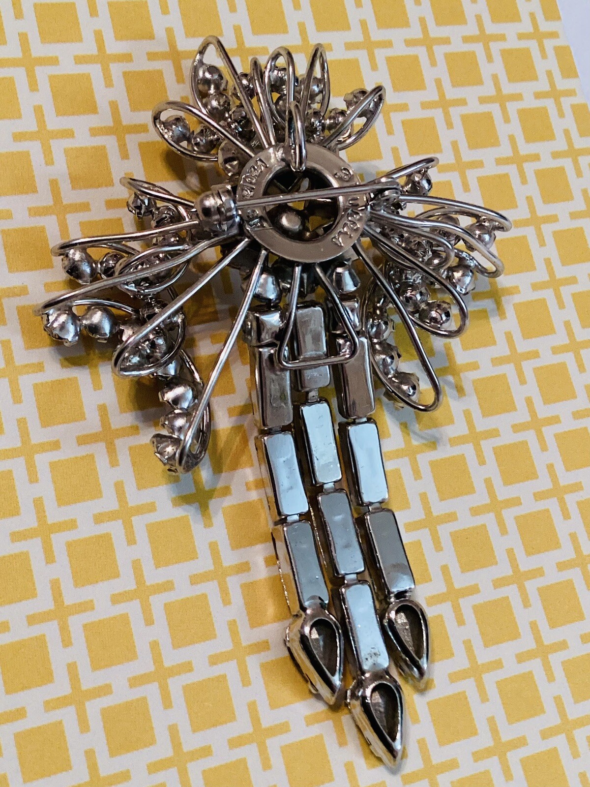 Vintage Art Deco 1/20 12K GF Gold Filled Rhinestone Brooch Phyllis Stunning 💛