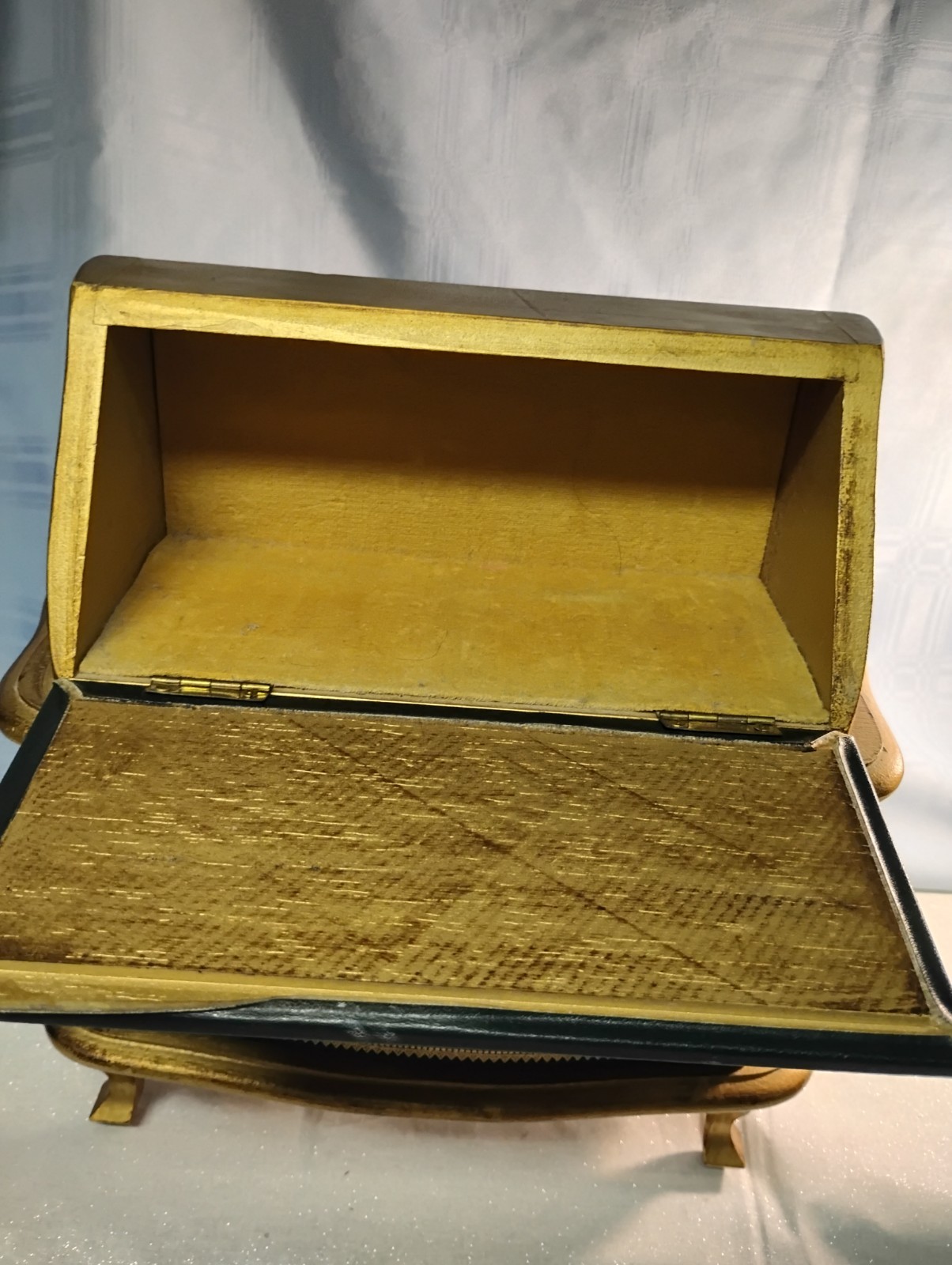 Black & Gold Wood Music box Storage, Fold Up Desk And 2 Z