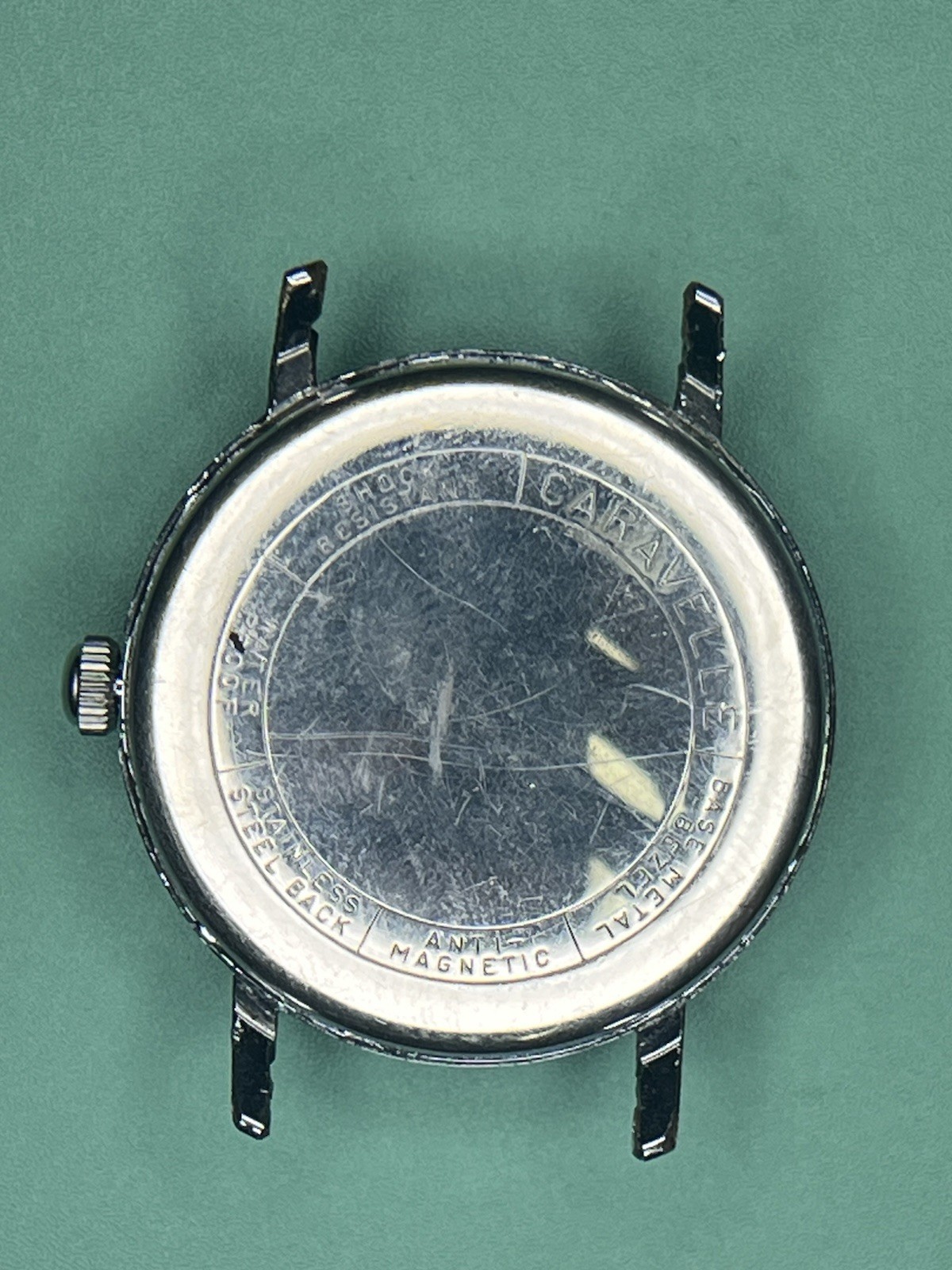 Caravelle 11DP Manual 17 Jewels Black Dial Stainless 31.5mm. Movement Serviced