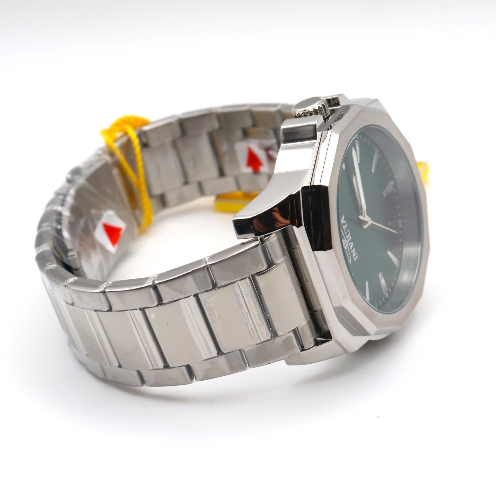 Invicta 46833 Speedway 42mm Silver Case Green Dial Flame Fusion Bracelet Quartz