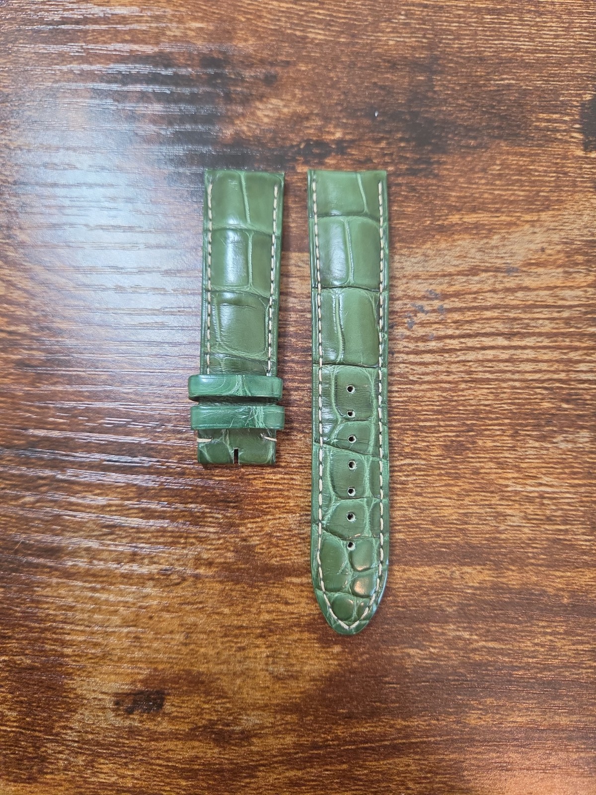 MONTBLANC OEM 20/18mm Green Alligator Leather Watch Strap Made In FRANCE MB
