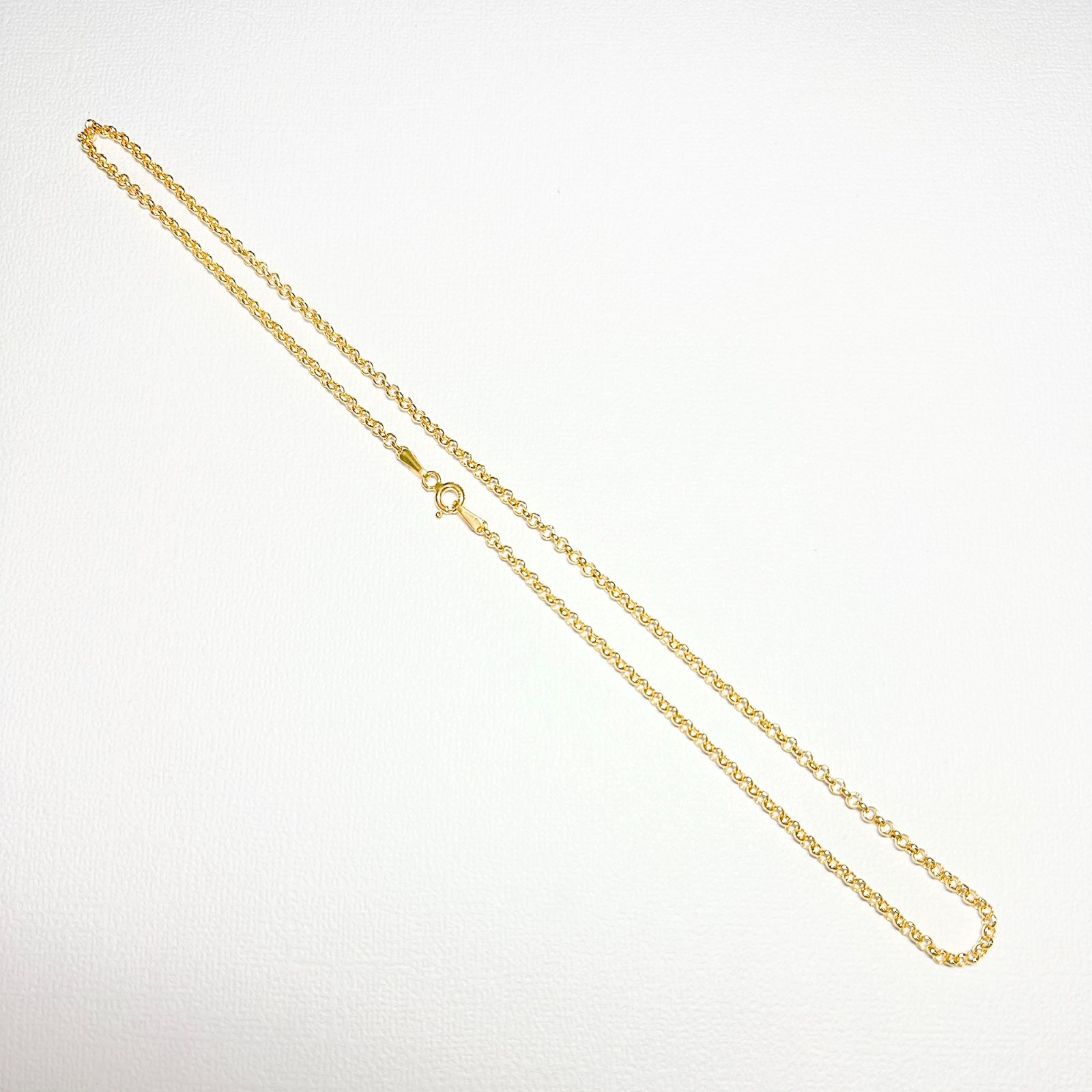 14K Gold 2.3mm Rolo Belcher Chain Necklace 18″ Goes with Everything Layering