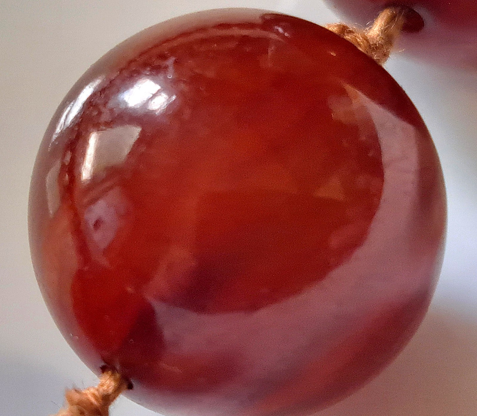 Vintage Art Deco Necklace/Early Plastic Bakelite RARE Dark Amber color1930s 55cm
