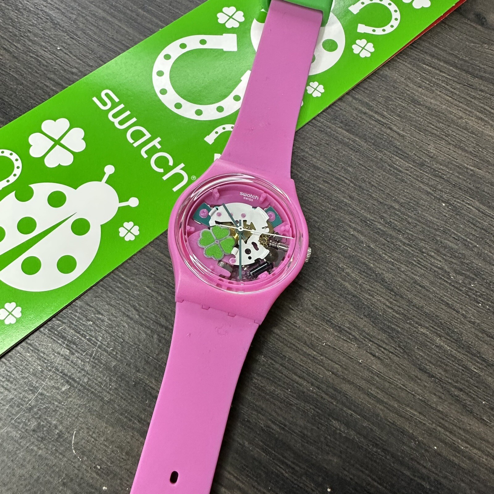 NEW✅LIMITED✅ Swatch Originals Flowerfull Get Lucky Pink Women Watch 34mm GP147