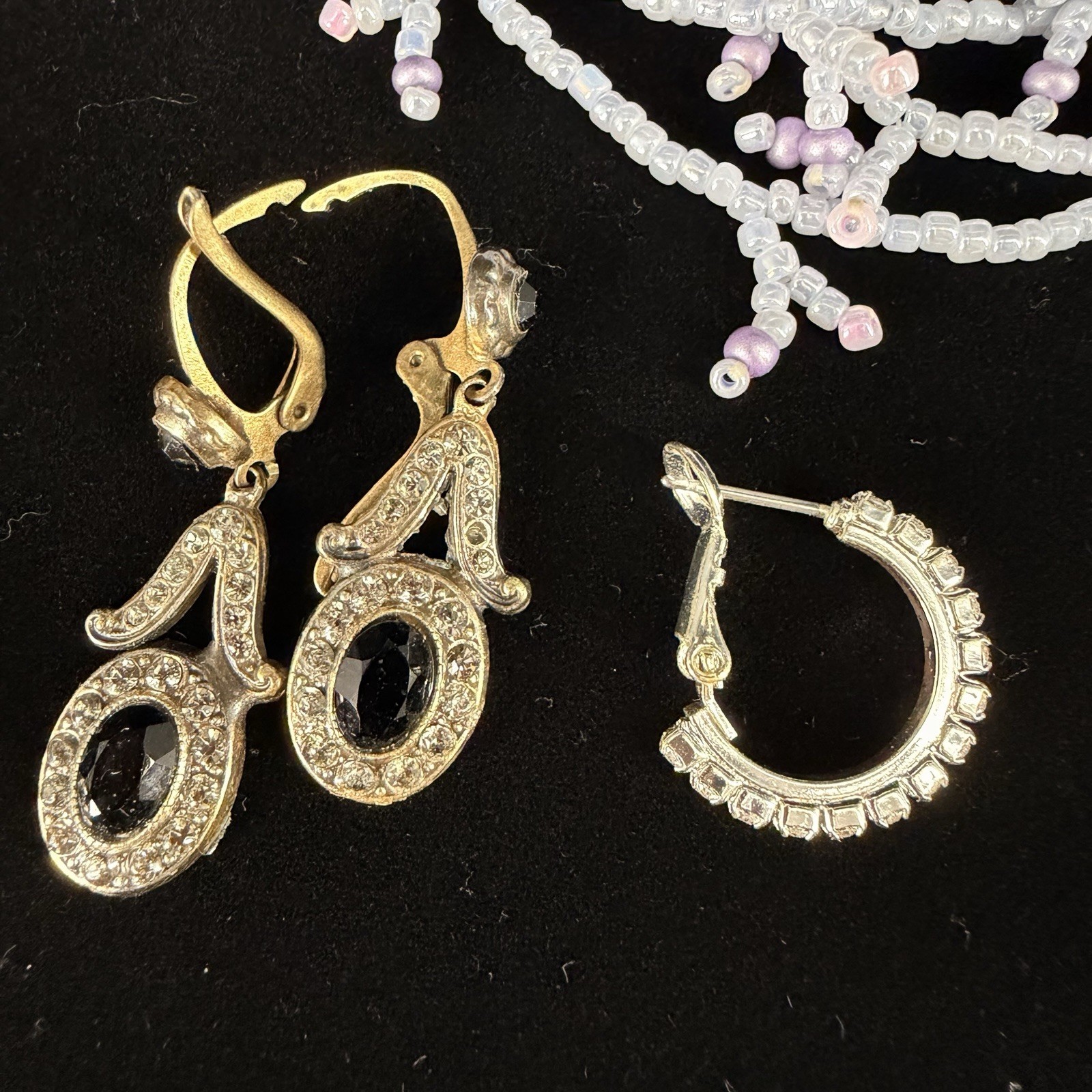 Vintage Jewelry Repair Craft Lot Beads Buttons Findings Earrings 114g