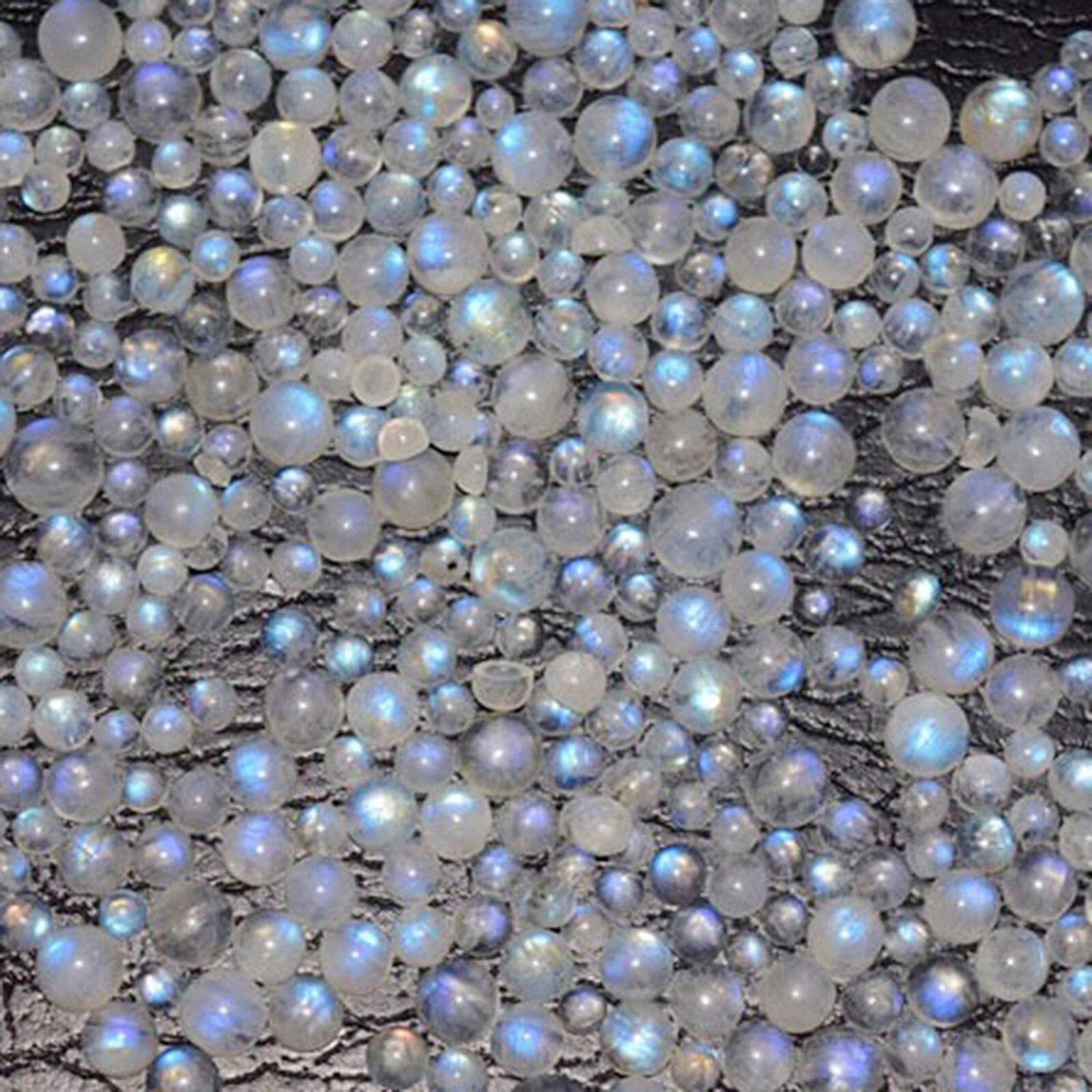 Natural Rainbow Moonstone Round 3 mm to 14 mm Cabochon Loose Gemstone Lot
