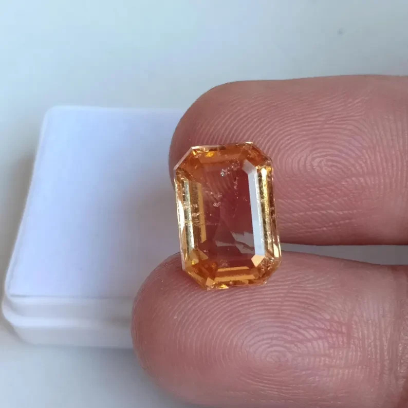 NATURAL Golden Hessonite Garnet Cut Earth Mine Mozambique Loose Gem 6.50 Ct