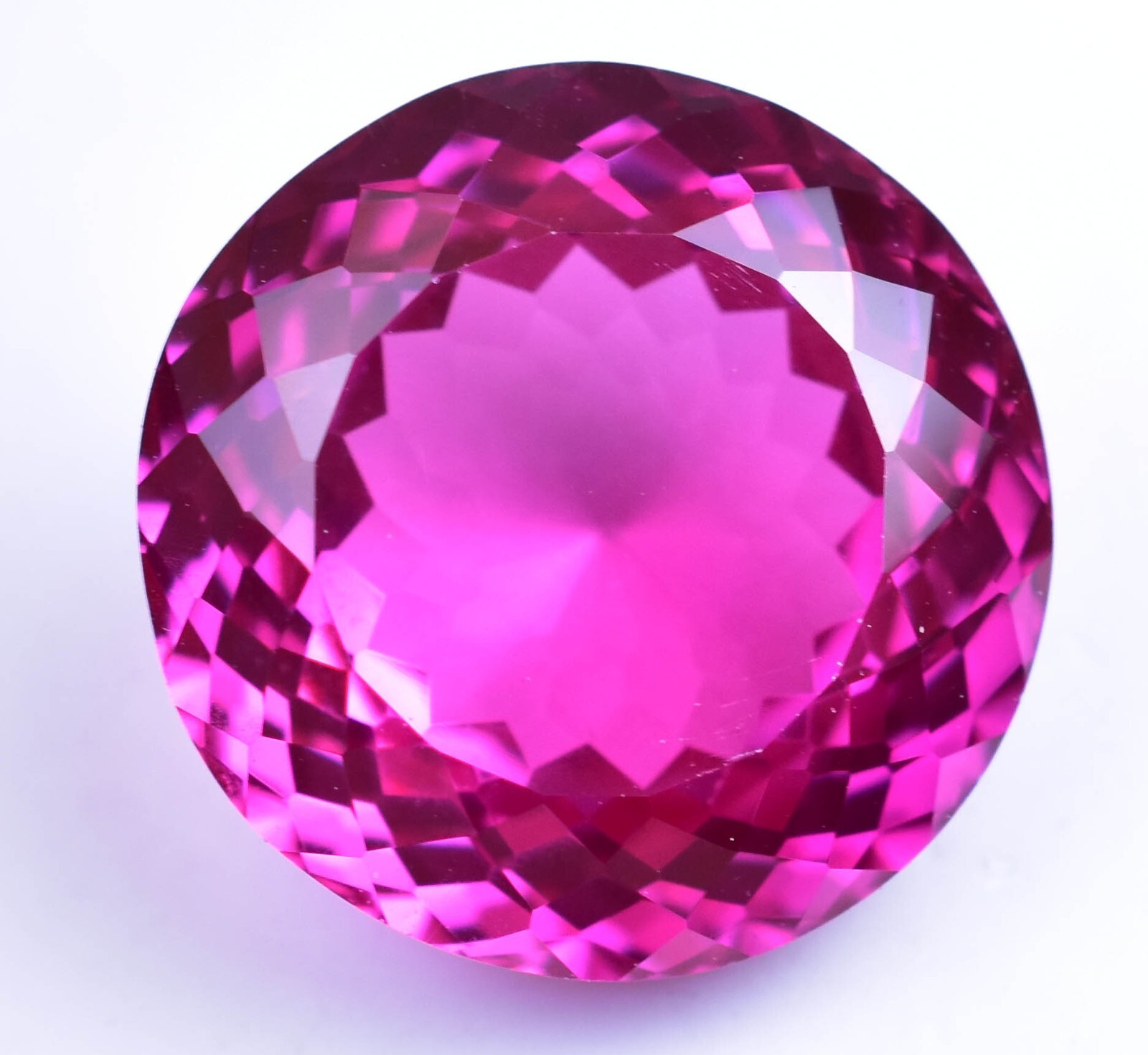 30.85 Ct Natural Rhodolite Garnet Round Shape Raspberry Pink Certified Gemstone