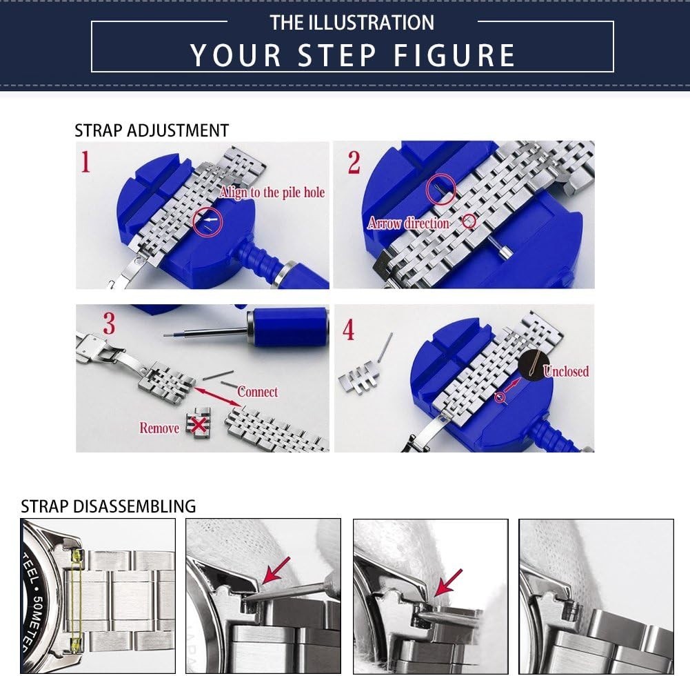 Durable 316L Stainless Steel Watch Band, Multiple Sizes & Colors for Men & Women