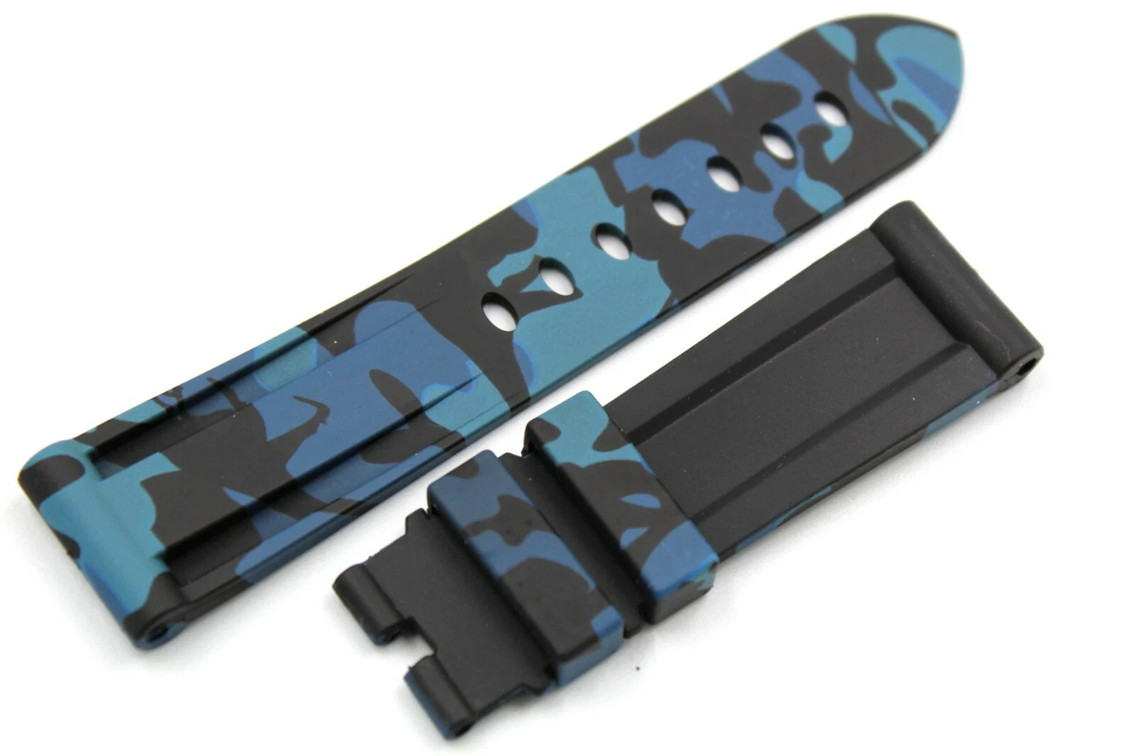 Blue Camouflage Silicone Strap Various Sizes Waterproof Soft New