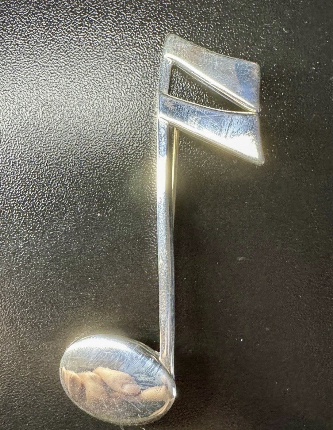 Vintage Lang Sterling Silver 925 Signed Music Note Brooch 2.75 Inch 6.2g