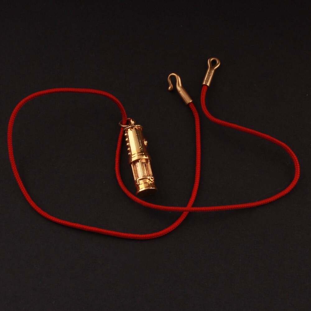 Gilded Minelamp with Red Georg Jensen Cord, 36 cm.