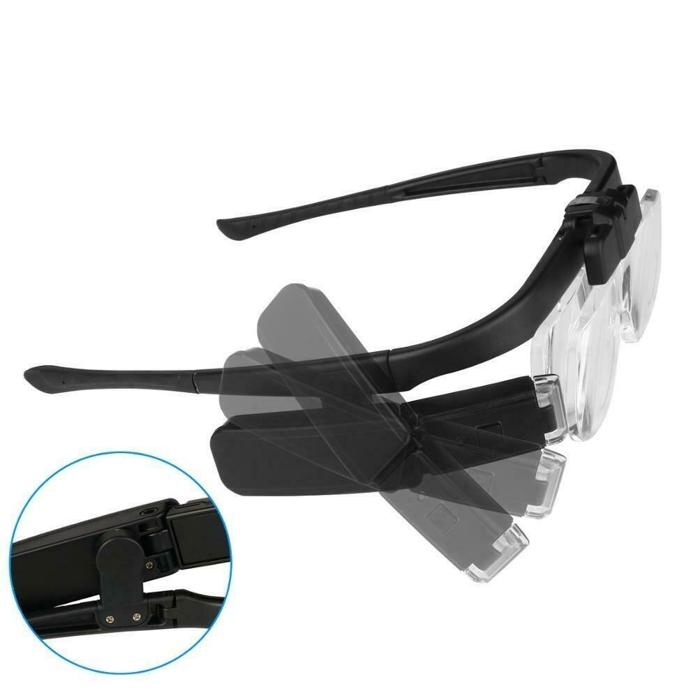 Max 4.5X Focus Flip up Magnifying Glasses USB Power LED Headband Loupe Magnifier