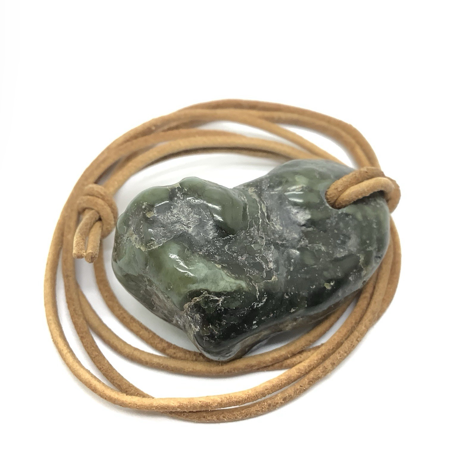 Big Sur Jade Botryoidal Pebble Pendant Green Ocean Nephrite Jade Necklace #291