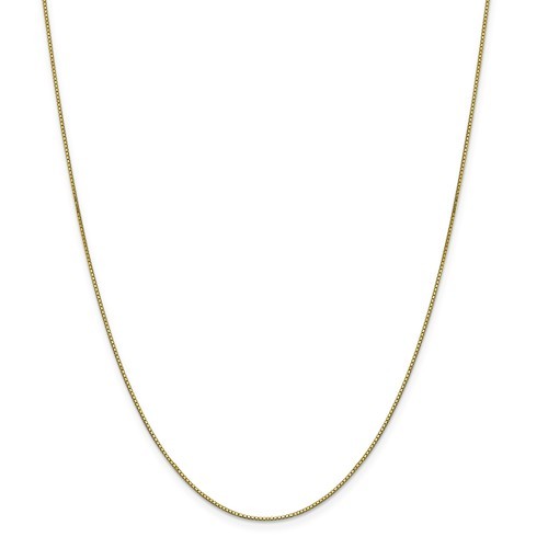 10K YELLOW GOLD BOX LINK NECKLACE / PENDANT CHAIN 20″ 0.9 mm 2.4 grams