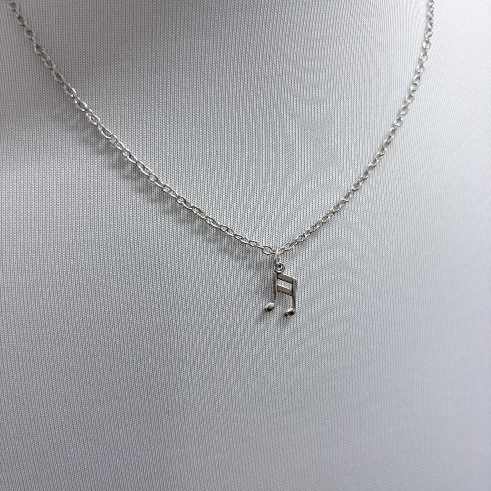 Silver Dainty Music Note Pendant Adjustable Necklace | 16″ + 2″ Extender