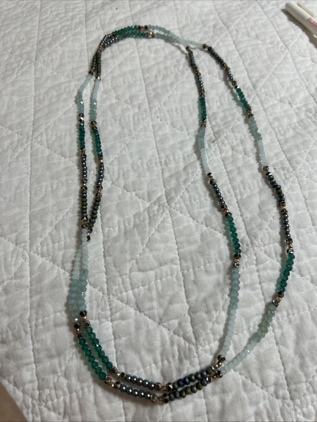 Park Lane Multi Use Necklace, Bracelet, Or Around Waist. Blue Silver beads