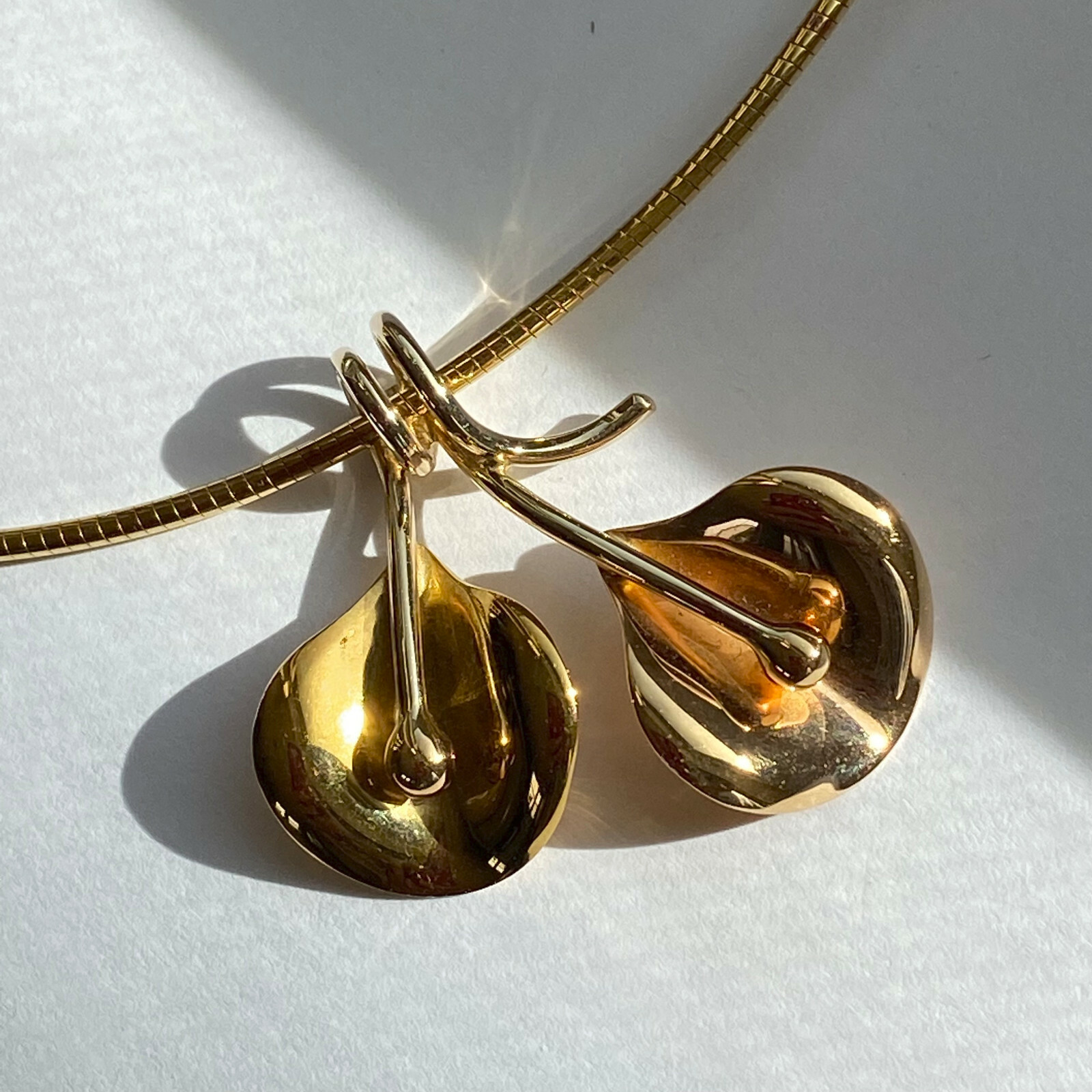18K Rose & Yellow Gold Necklace 16 inch French – Collier Or 40 cm Vintage France